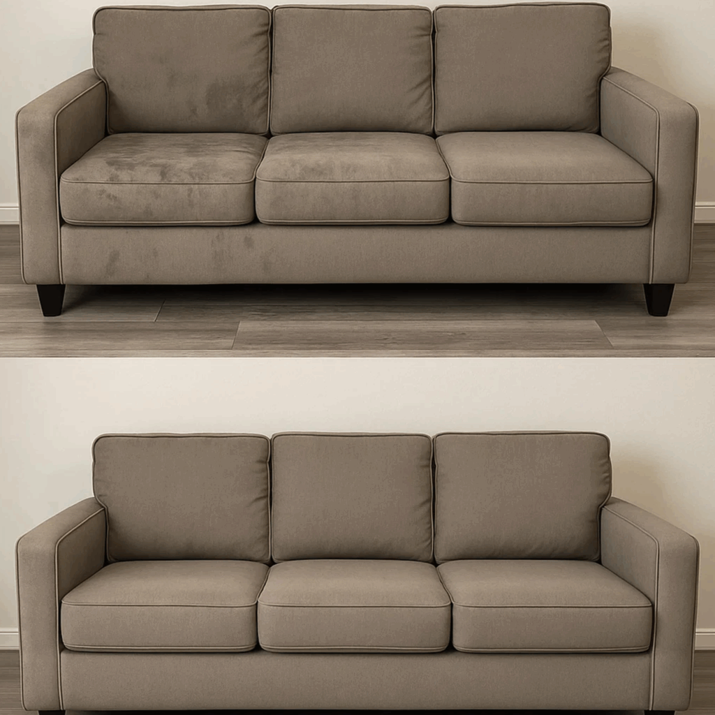 clean sofa in cozy living room