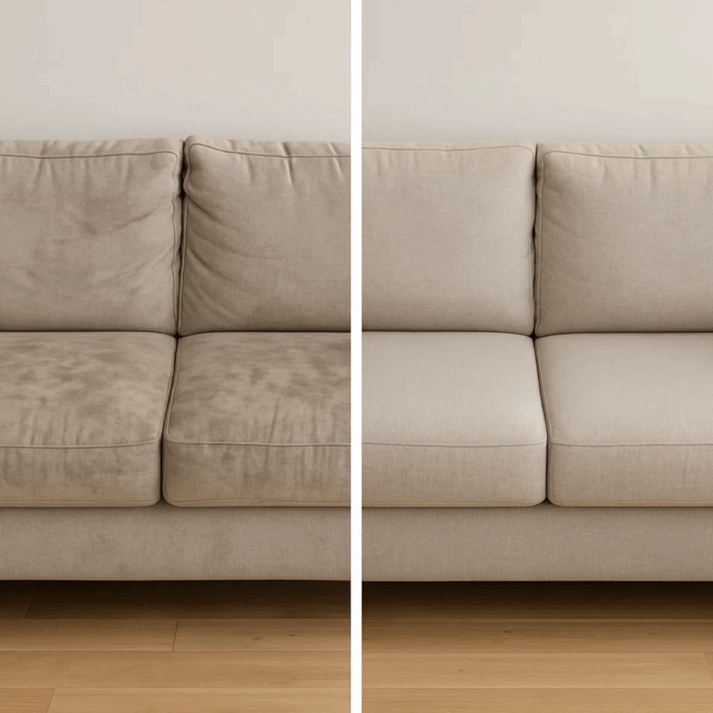clean sofa in cozy living room