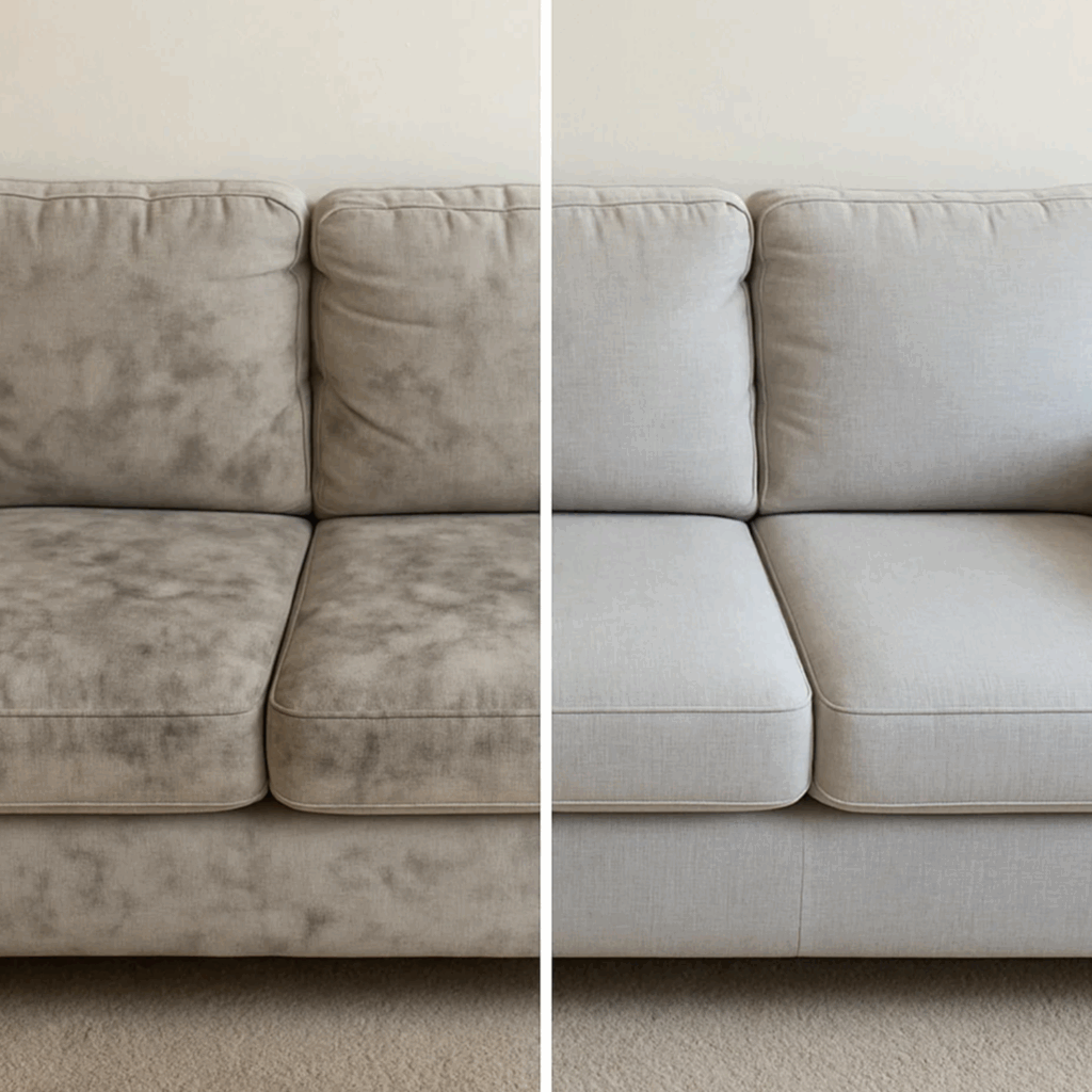 clean sofa in cozy living room