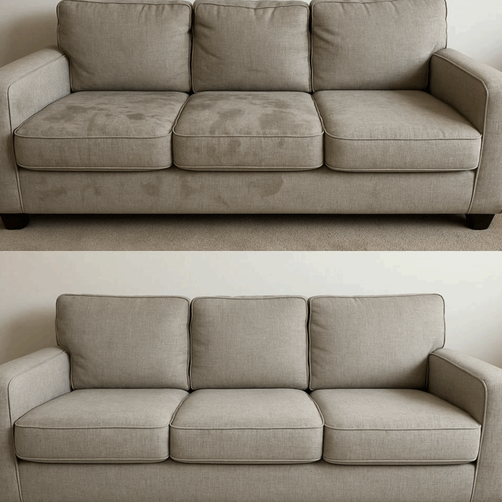 clean sofa in cozy living room