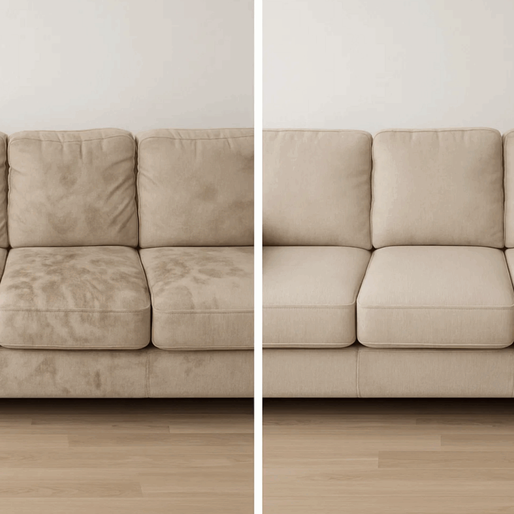 clean sofa in cozy living room