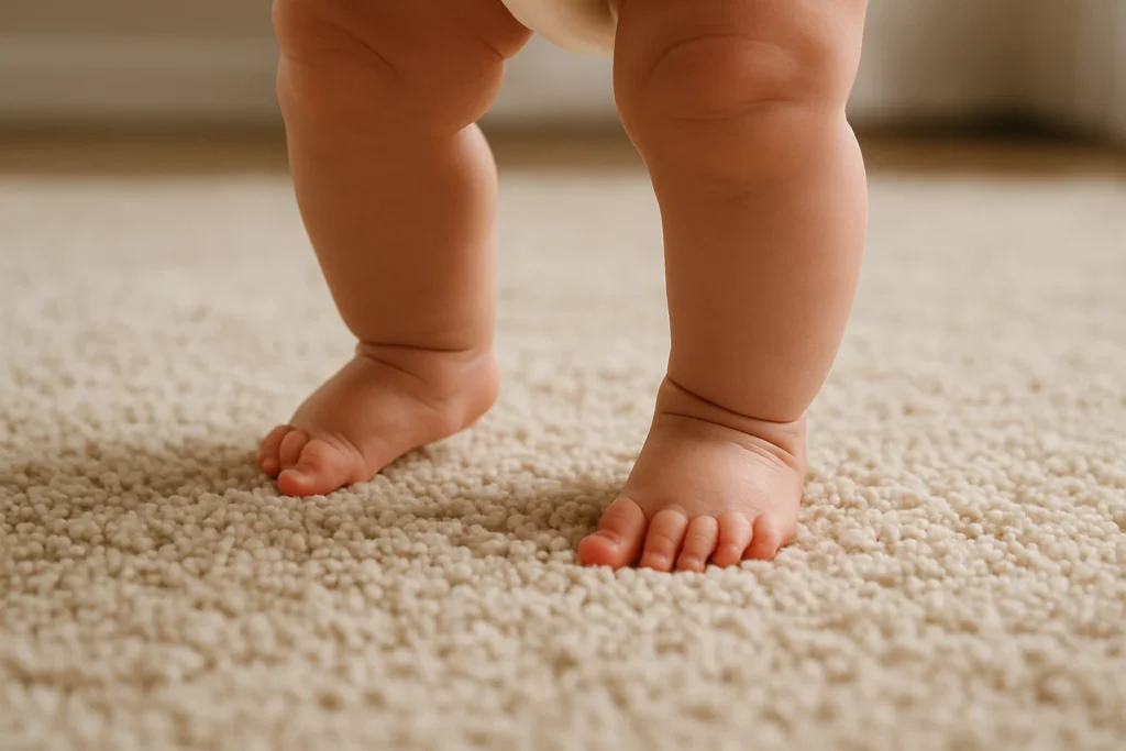 baby feet on carpet