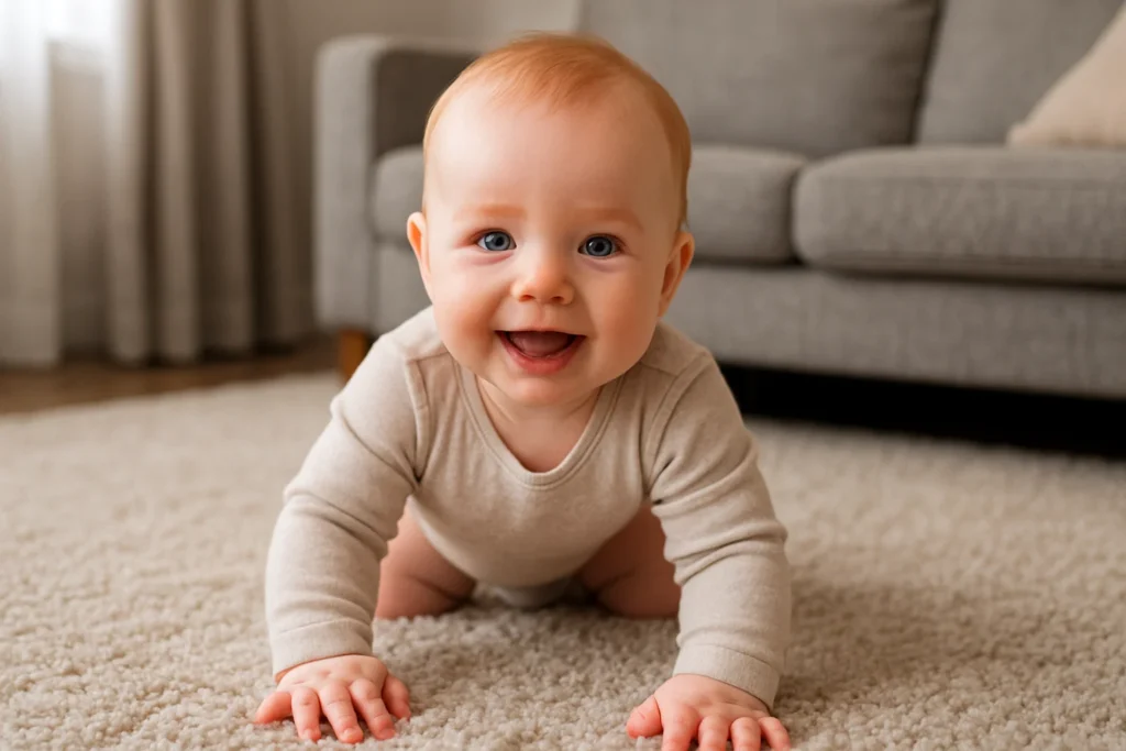 baby on carpet