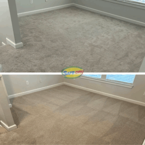 Before and after carpet cleaning