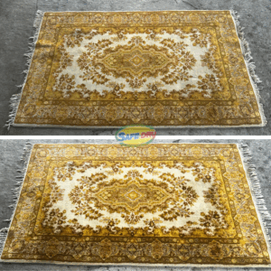 Before and after oriental rug cleaning