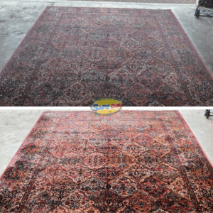 Before and after oriental rug cleaning