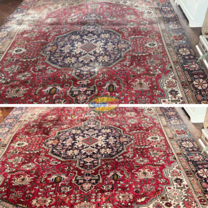 Before and after oriental rug cleaning