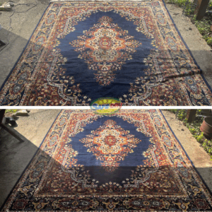 Before and after oriental rug cleaning