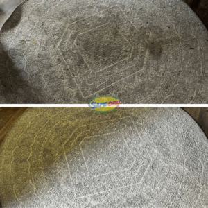 Before and after oriental rug cleaning