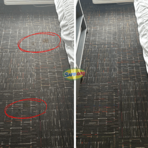 Before and after stain removal