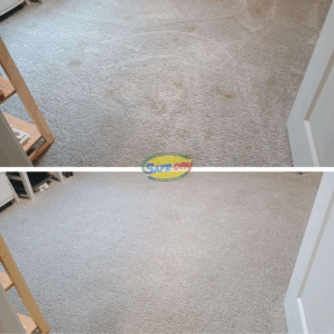 Before and after stain removal