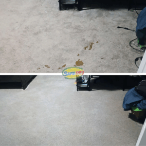 Before and after stain removal