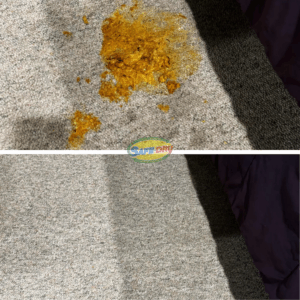 Before and after stain removal