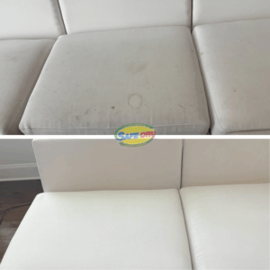 Before and after upholstery cleaning