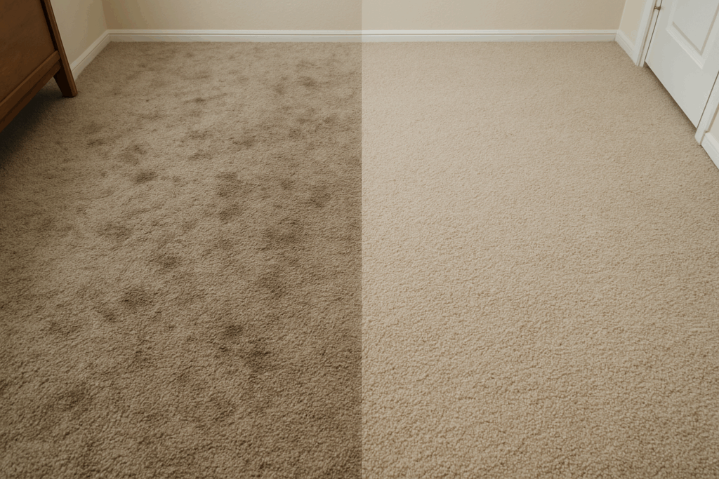 residential carpet cleaning beofre and after