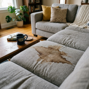 coffee stain on couch